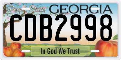 GA license plate CDB2998