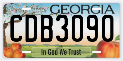 GA license plate CDB3090