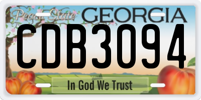 GA license plate CDB3094