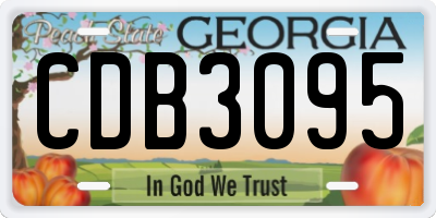 GA license plate CDB3095