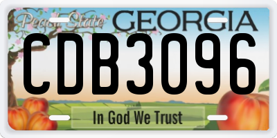 GA license plate CDB3096
