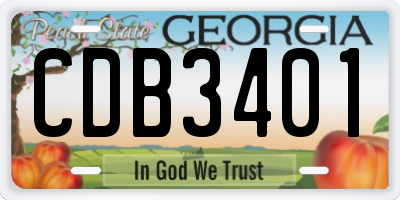 GA license plate CDB3401