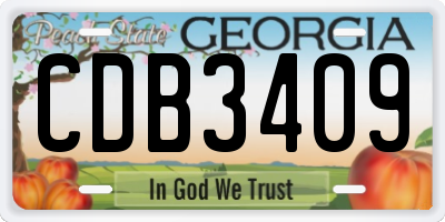 GA license plate CDB3409