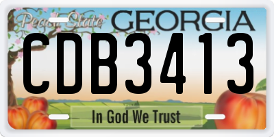 GA license plate CDB3413
