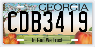 GA license plate CDB3419