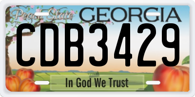 GA license plate CDB3429