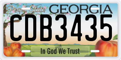 GA license plate CDB3435