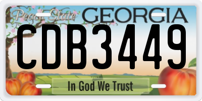 GA license plate CDB3449