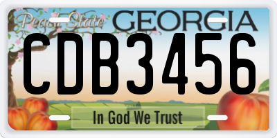 GA license plate CDB3456