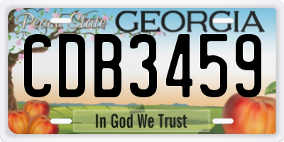 GA license plate CDB3459