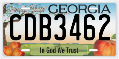 GA license plate CDB3462