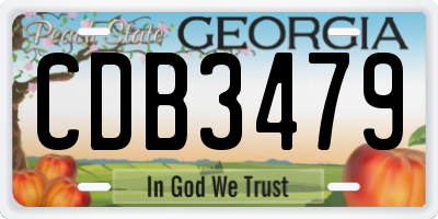 GA license plate CDB3479