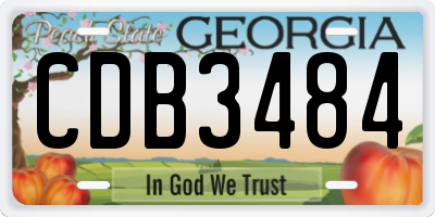 GA license plate CDB3484