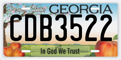 GA license plate CDB3522