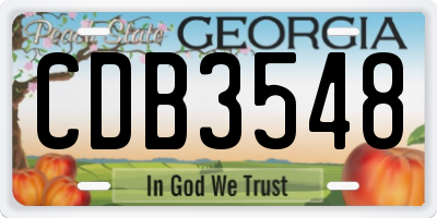 GA license plate CDB3548