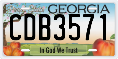 GA license plate CDB3571