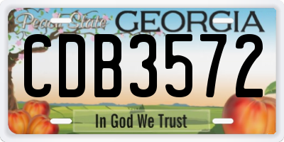 GA license plate CDB3572