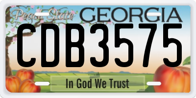 GA license plate CDB3575