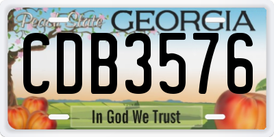 GA license plate CDB3576