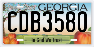 GA license plate CDB3580