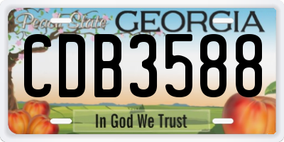 GA license plate CDB3588