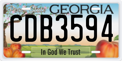 GA license plate CDB3594