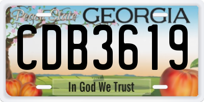 GA license plate CDB3619