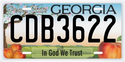GA license plate CDB3622