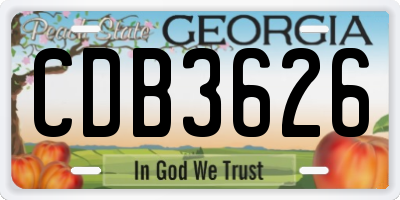 GA license plate CDB3626