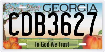 GA license plate CDB3627