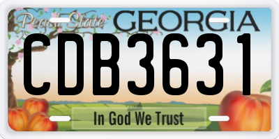 GA license plate CDB3631