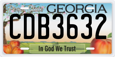 GA license plate CDB3632