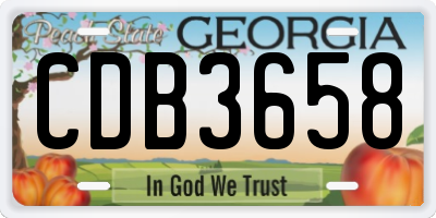 GA license plate CDB3658