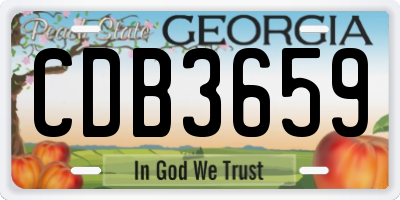 GA license plate CDB3659