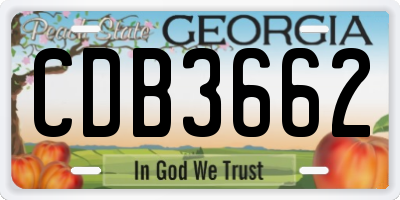 GA license plate CDB3662