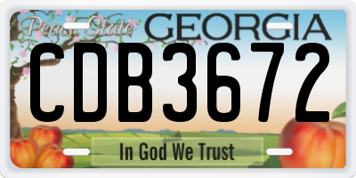 GA license plate CDB3672