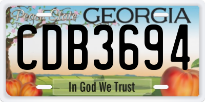 GA license plate CDB3694
