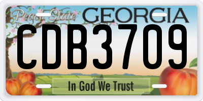 GA license plate CDB3709