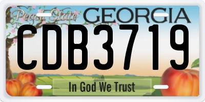 GA license plate CDB3719