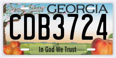 GA license plate CDB3724