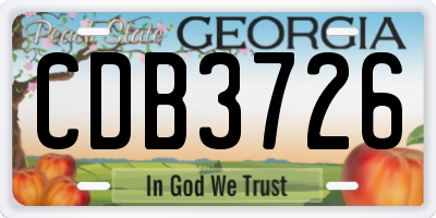 GA license plate CDB3726