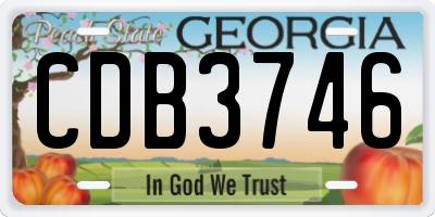 GA license plate CDB3746