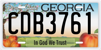 GA license plate CDB3761