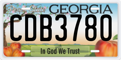 GA license plate CDB3780