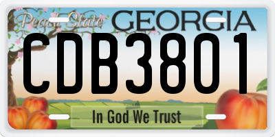 GA license plate CDB3801