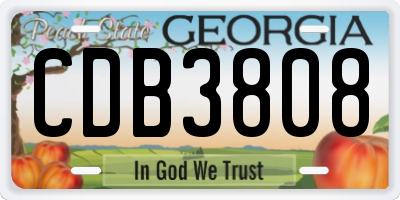 GA license plate CDB3808