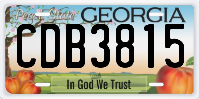 GA license plate CDB3815