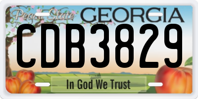 GA license plate CDB3829