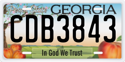 GA license plate CDB3843
