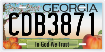 GA license plate CDB3871